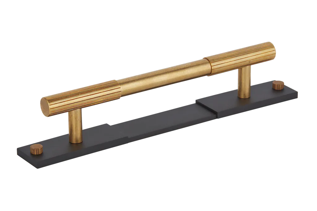 MIX Straight Knurled Cabinet Handle & Backplate By Armac Martin
