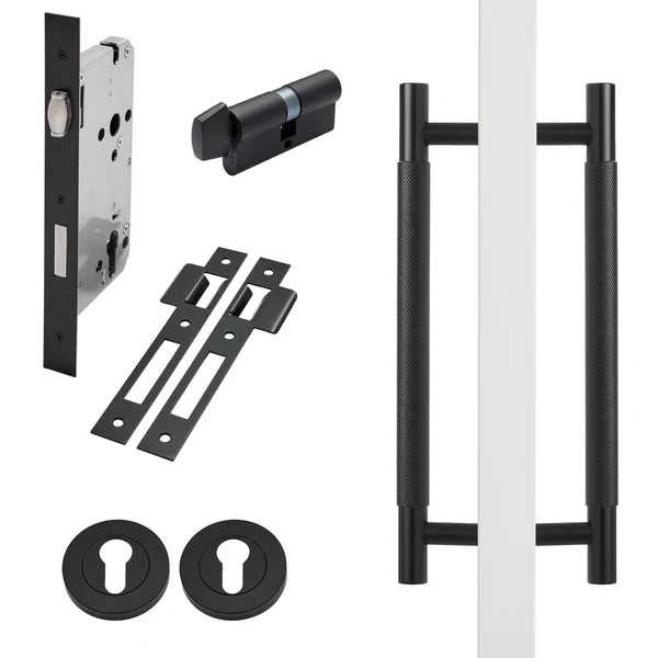 Matt Black Roller Lock Kit - Charmian Pull - Manovella