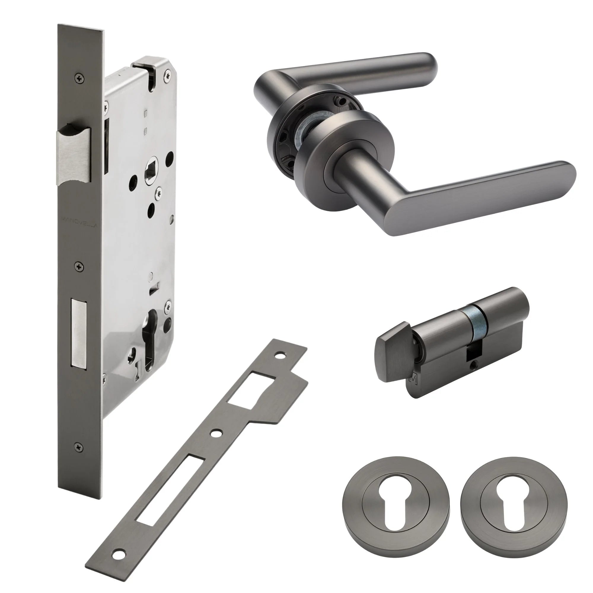 Gunmetal Entrance Door Kit Fairhaven - Manovella