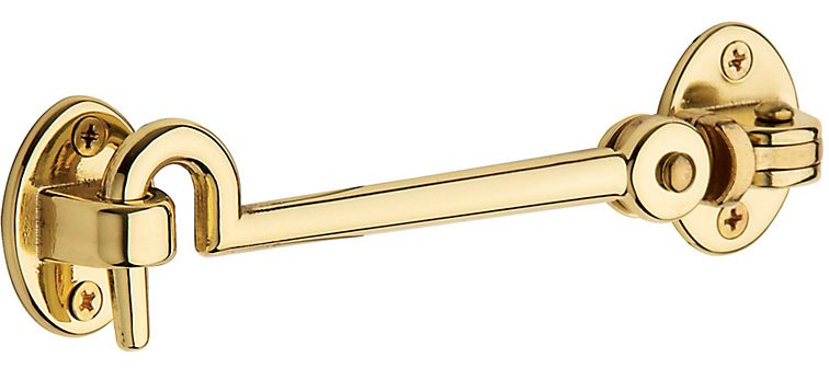 Cabin Hook & Catch 100m - Polished Brass