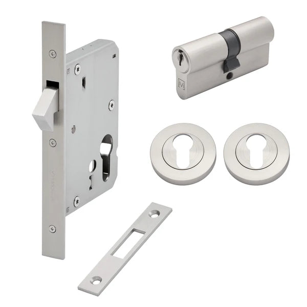 Brushed Nickel Sliding Door Lock Kit - Manovella