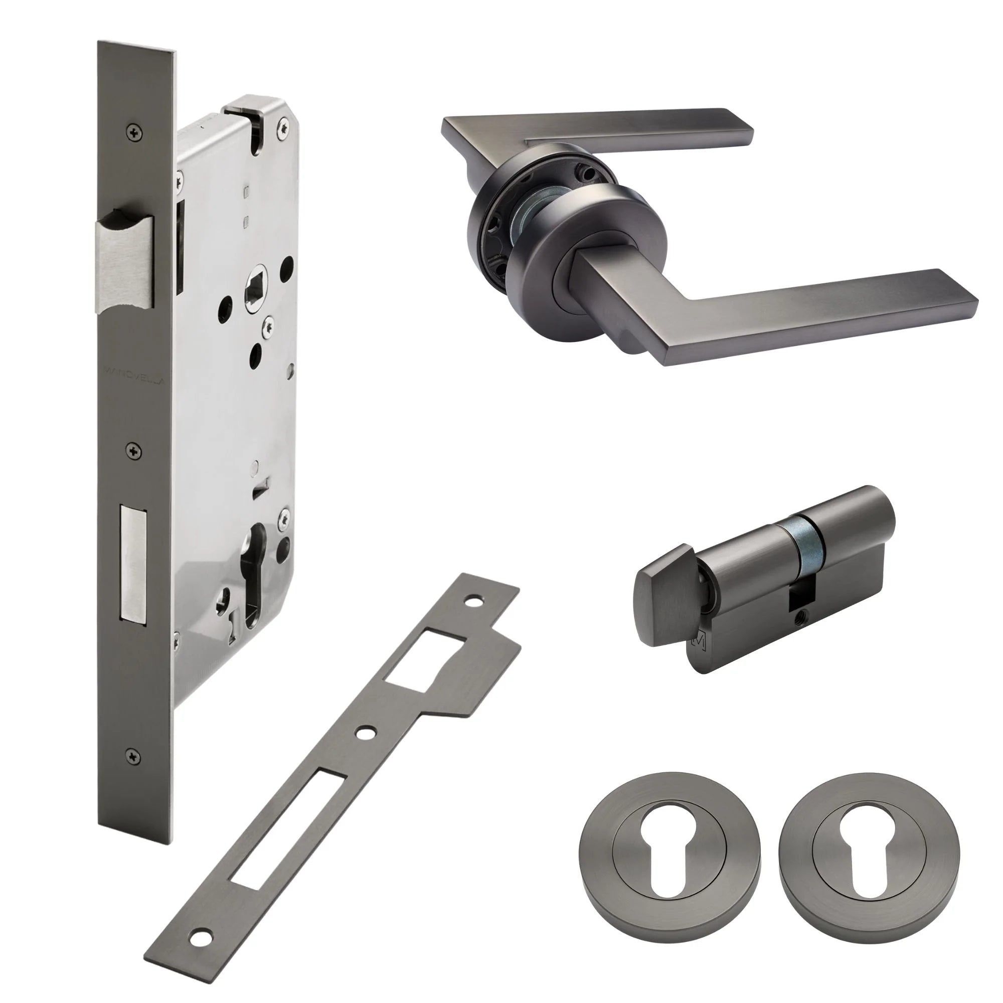 Gunmetal Entrance Door Kit Hamilton - Manovella