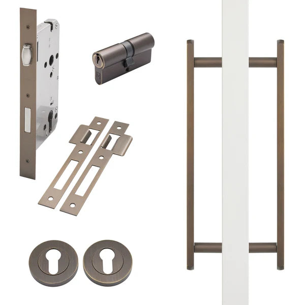 Aged Brass Roller Lock Kit - Imogen Pull - Manovella