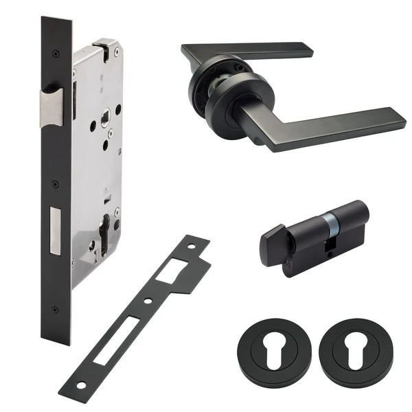 Matt Black Entrance Door Kit Hamilton - Manovella