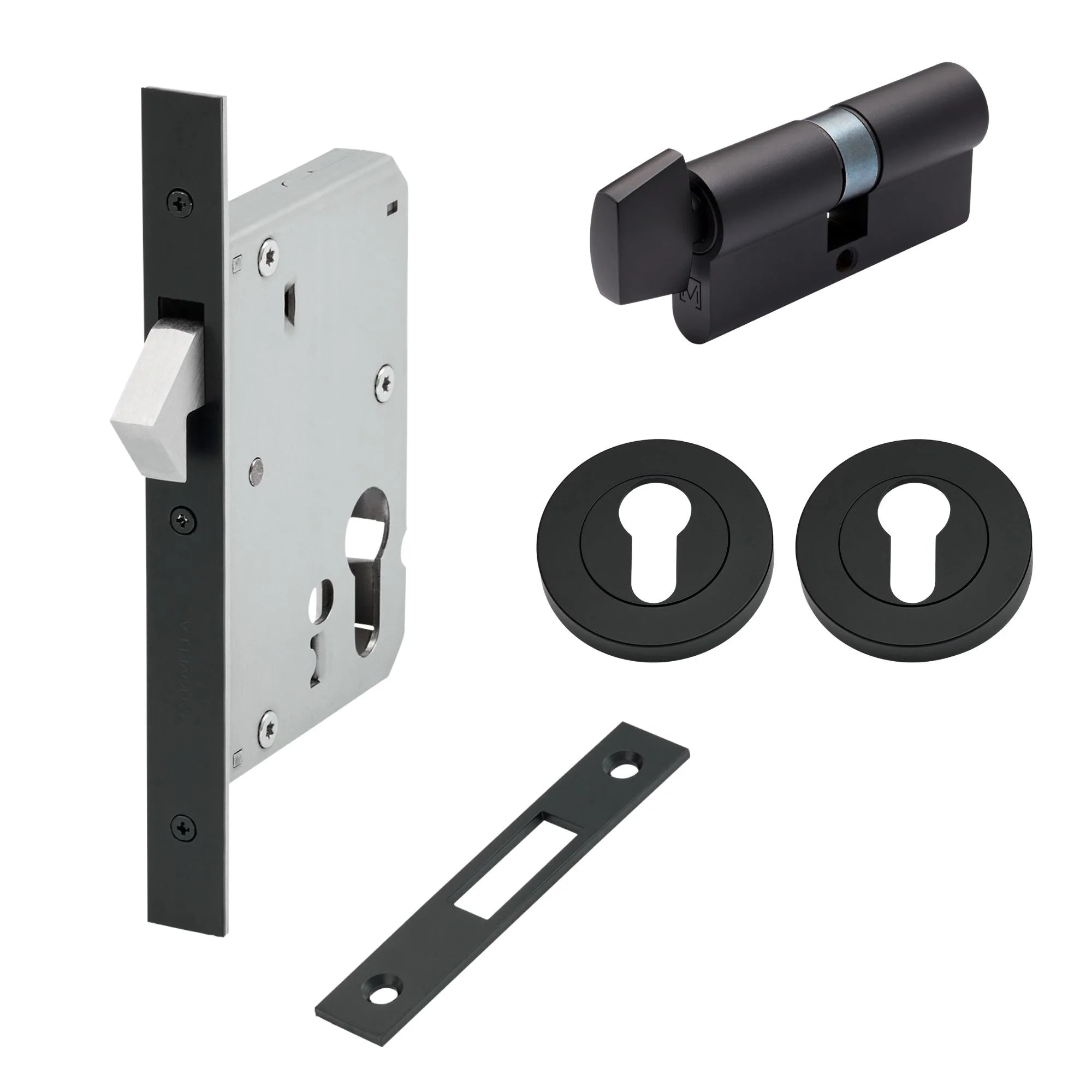 Matte Black Sliding Door Lock Kit - Manovella