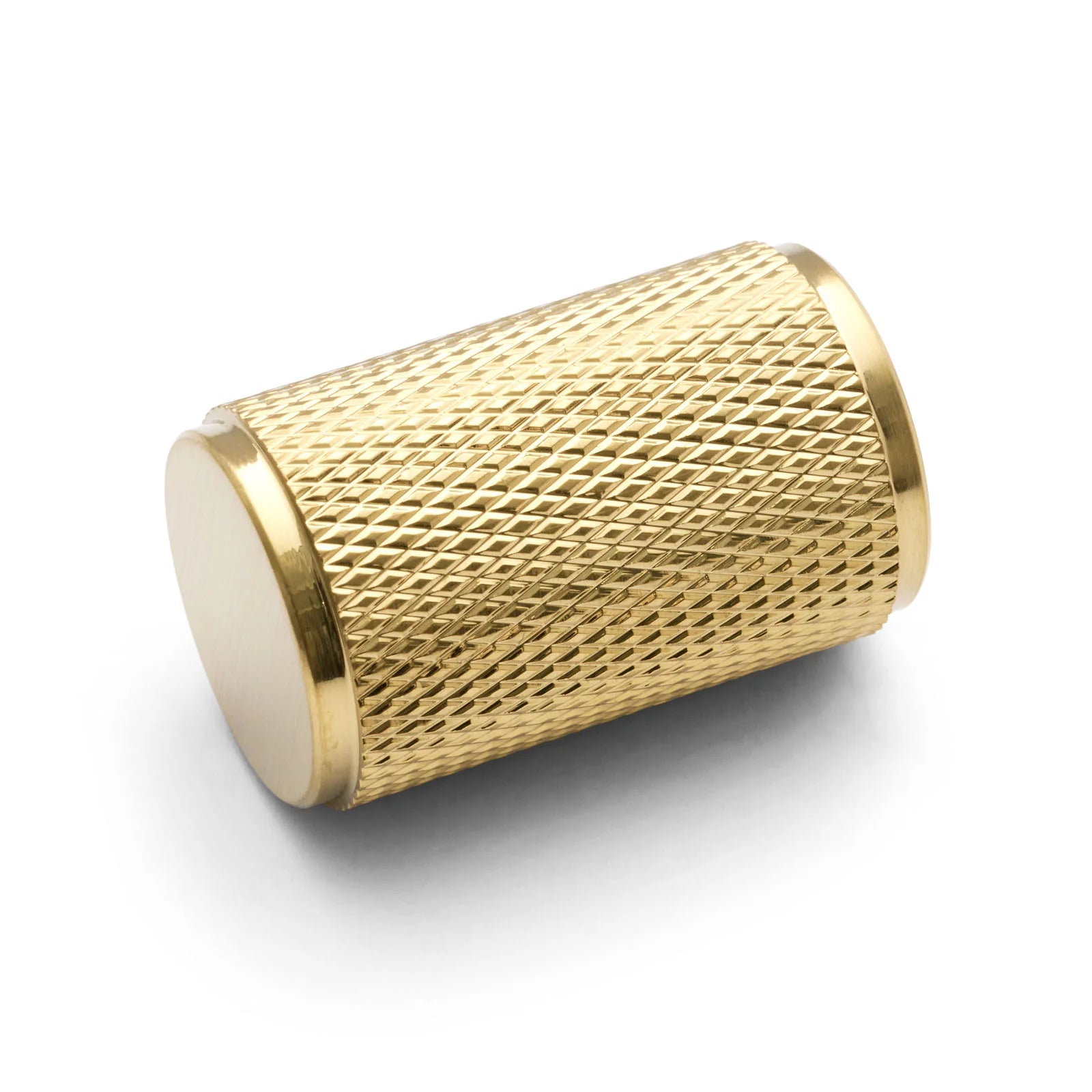 Brushed Brass PVD Knurled Cabinet Knob - Helena - Manovella