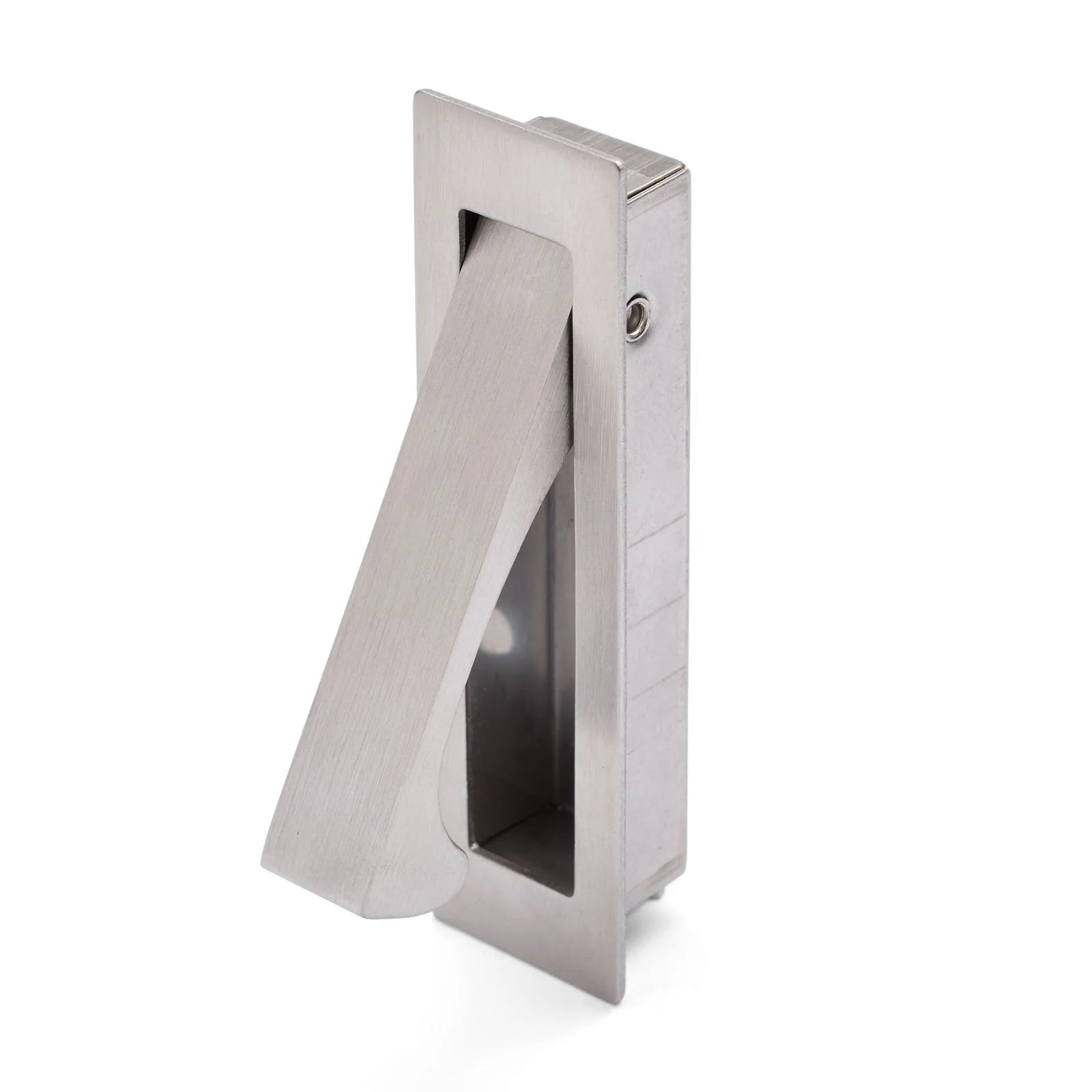 Brushed Nickel Concealed Sliding Door Edge Pull - Manovella