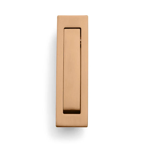 Brushed Copper Concealed Sliding Door Edge Pull - Manovella