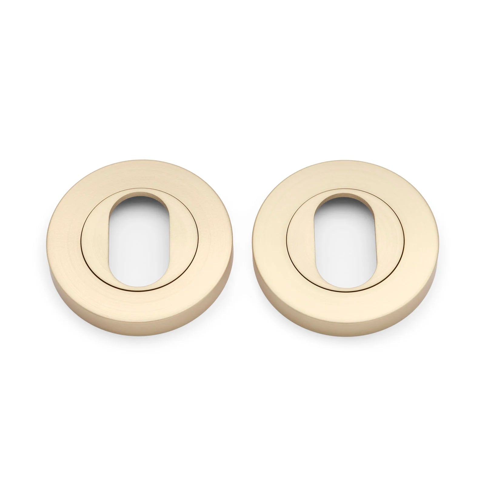 Satin Brass Oval Escutcheon (Pair) - Solid Brass - Manovella