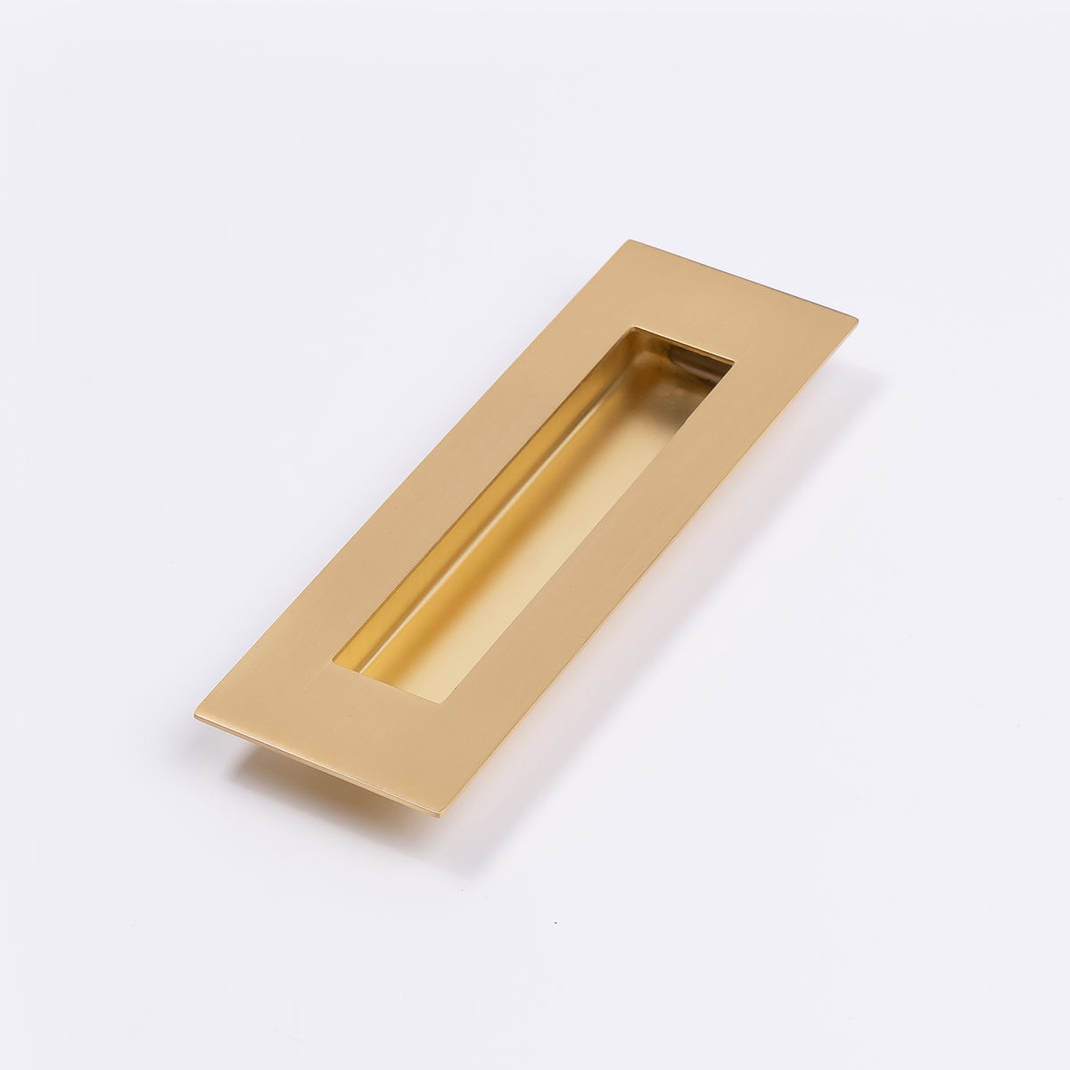 Satin Brass Sliding Door Flush Pull 150mm x 50mm - Manovella