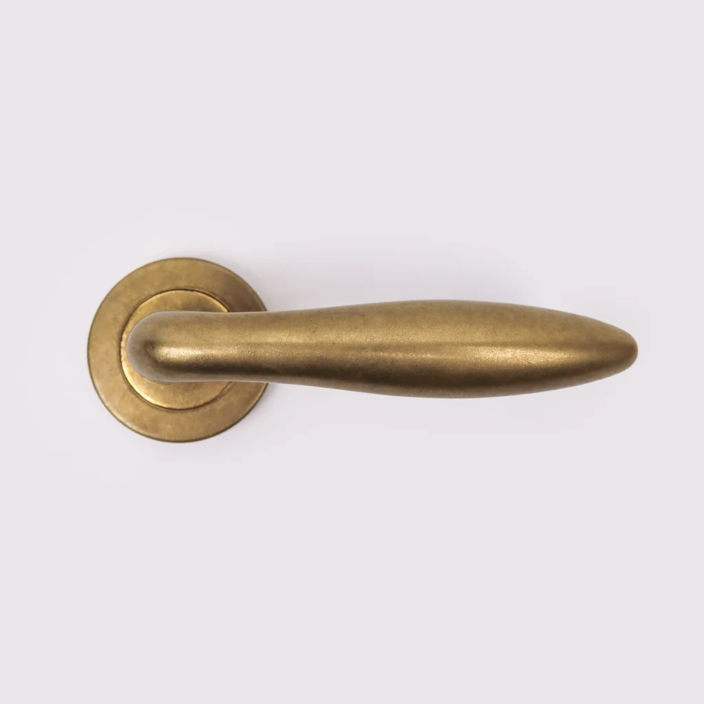 Clover Door Lever - Acid Washed Brass By Hepburn