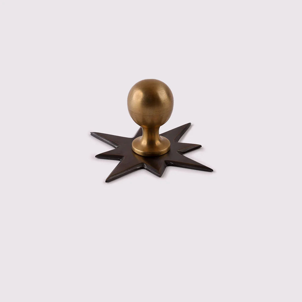 Star Knob Backplate - Antique Bronze by Hepburn