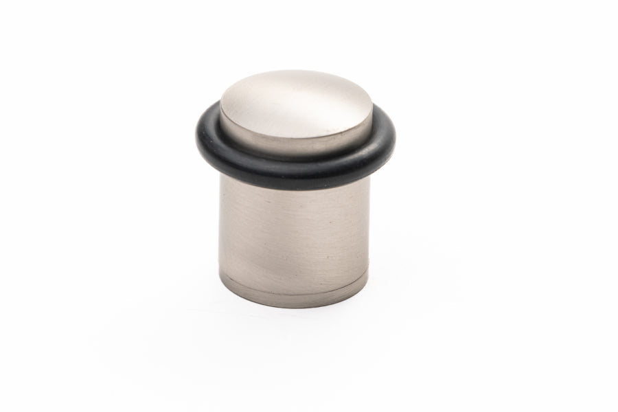 Round Floor Mount Door Stop – Smooth Nickel