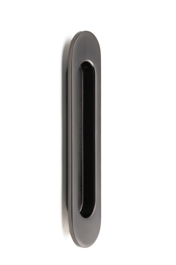 Oval Flush Pull (Single) – 150mm – Smooth Graphite