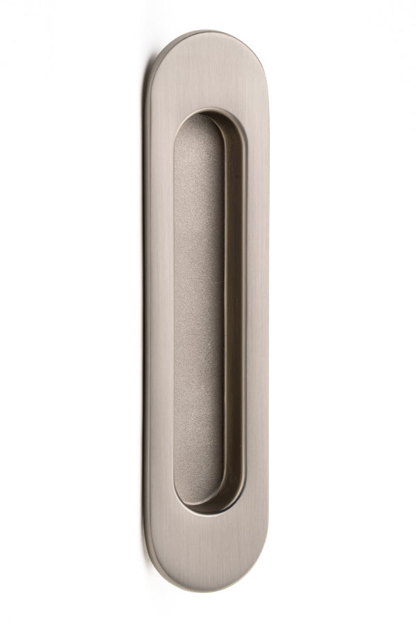 Oval Flush Pull (Single) – 150mm – Smooth Nickel