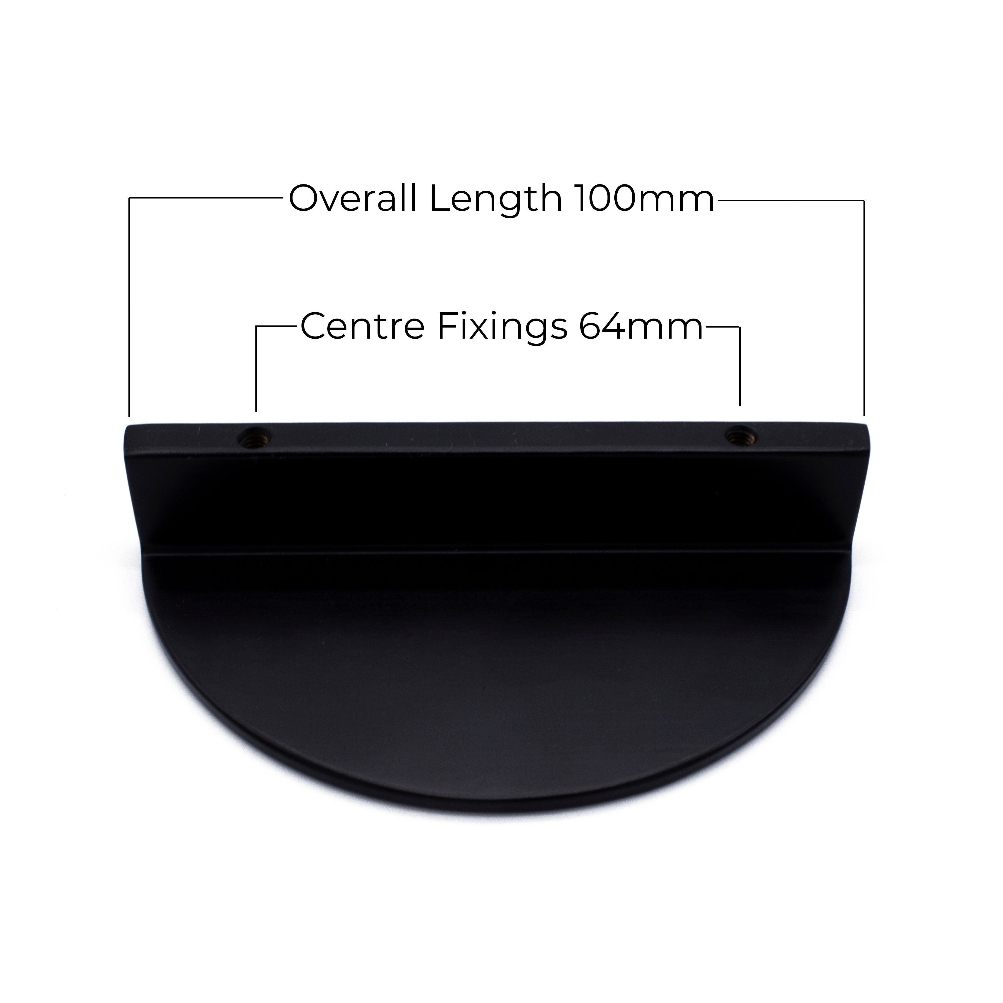 Matt Black Half Moon Cabinet Pull - Iris - Manovella