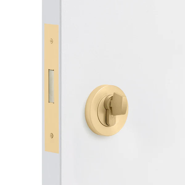 Satin Brass Euro Deadbolt Kit - Manovella