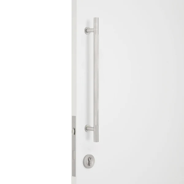 Brushed Nickel Roller Lock Kit - Charmian Pull - Manovella