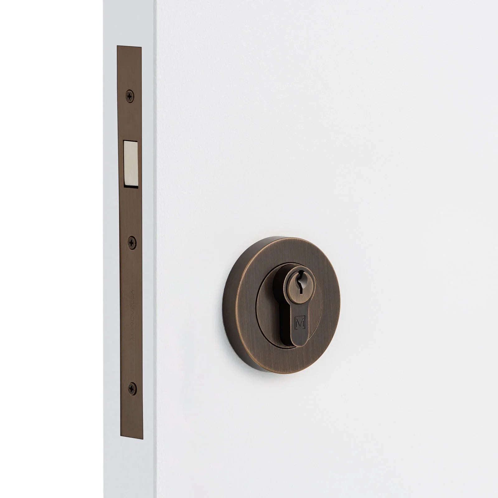 Aged Brass Sliding Door Lock Kit - Manovella