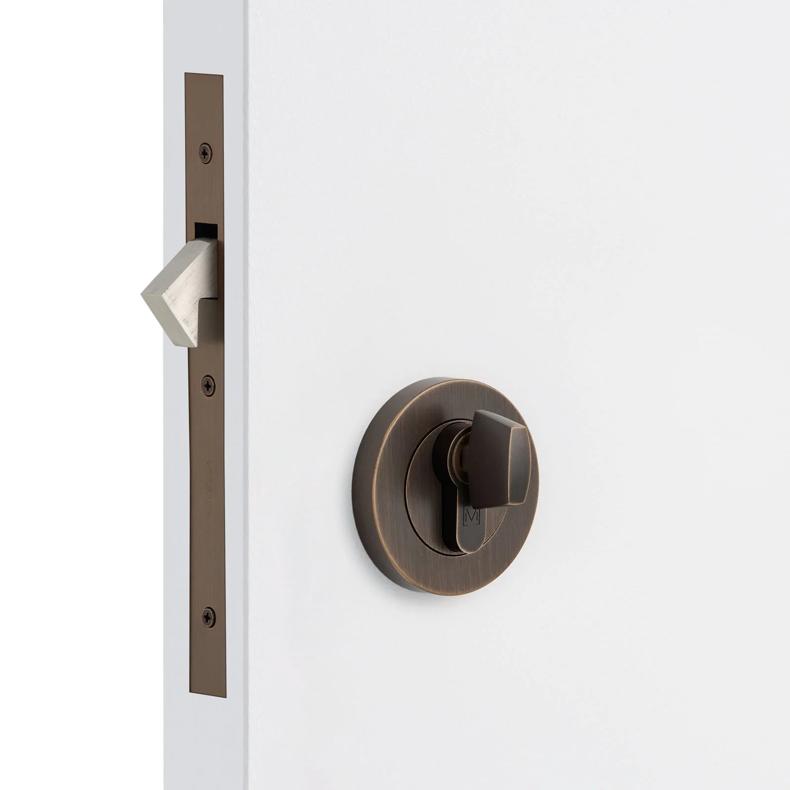 Aged Brass Sliding Door Lock Kit - Manovella