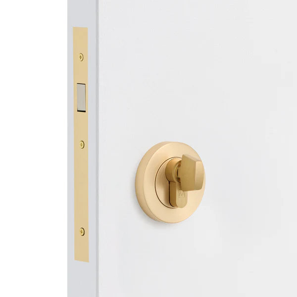 Satin Brass Sliding Door Lock Kit - Manovella