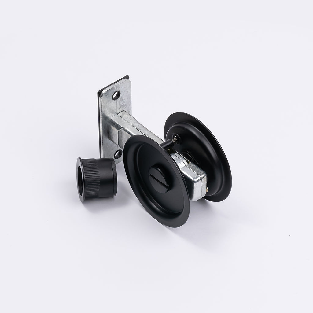 Matt Black Round Sliding Cavity Privacy Lock - Manovella