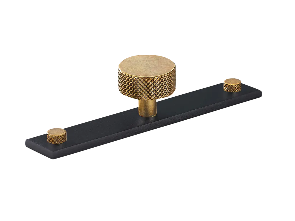 MIX Diamond Knurled Cabinet Knob & Backplate - Mixed Finish By Armac Martin