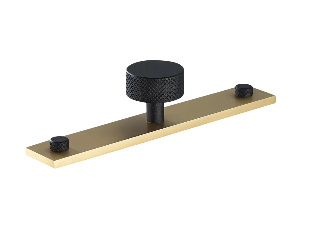MIX Diamond Knurled Cabinet Knob & Backplate - Mixed Finish By Armac Martin