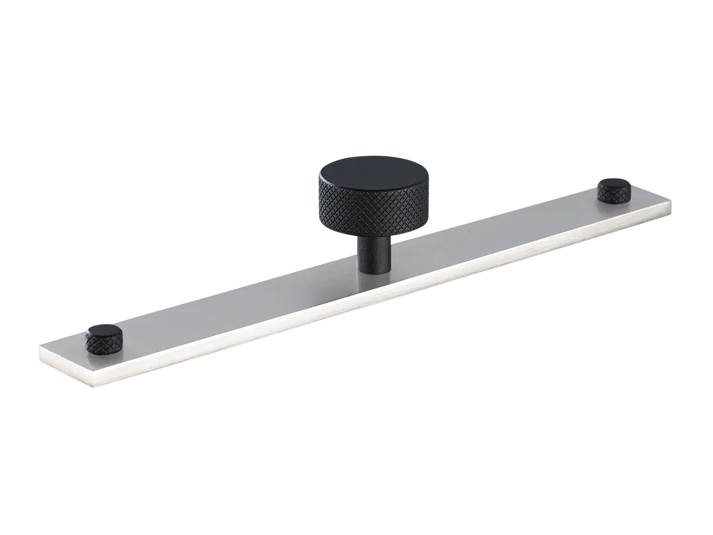 MIX Diamond Knurled Cabinet Knob & Backplate - Mixed Finish By Armac Martin