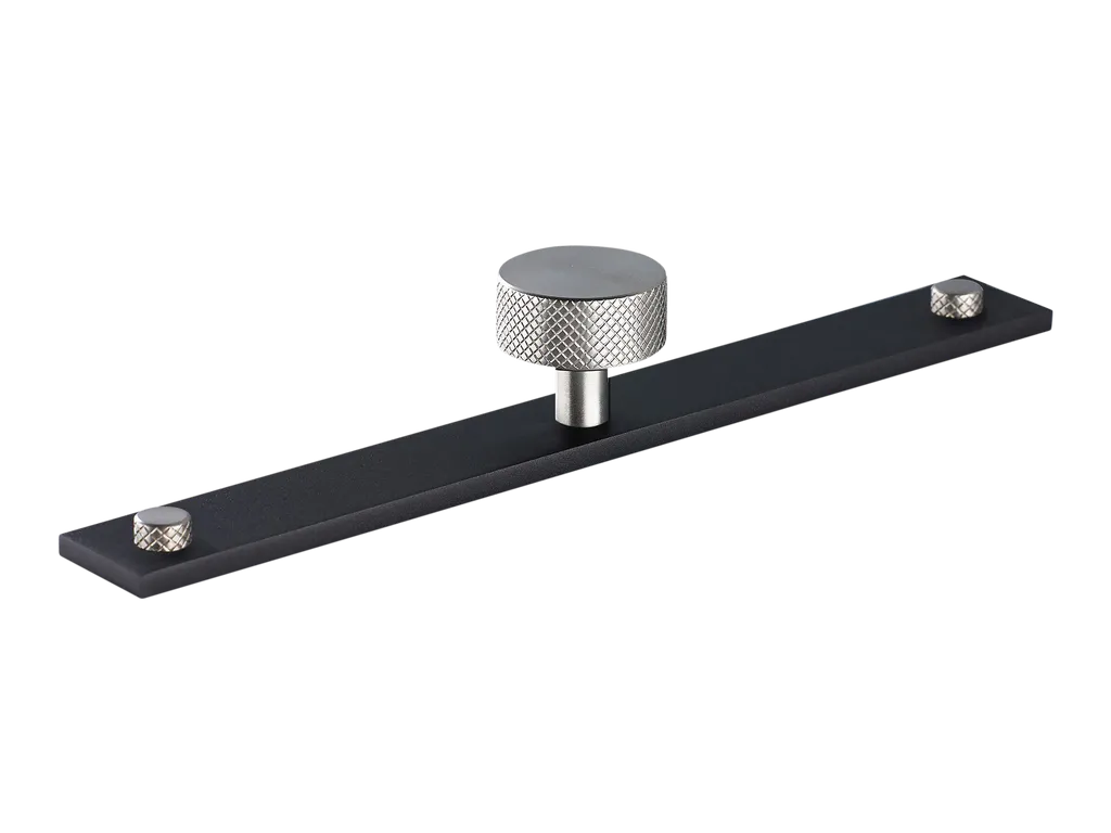 MIX Diamond Knurled Cabinet Knob & Backplate - Mixed Finish By Armac Martin