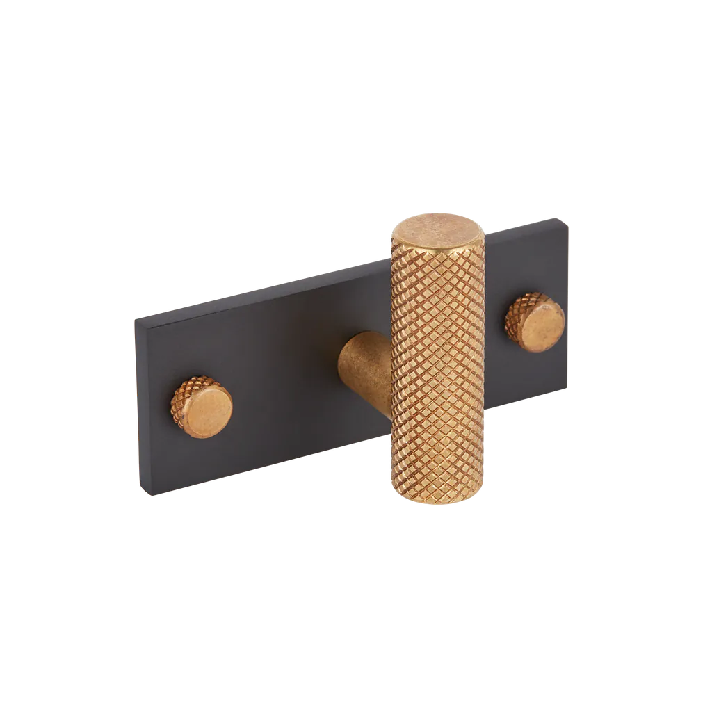 MIX Diamond Knurled Single Horizontal Wall Hook - Mixed Finish By Armac Martin