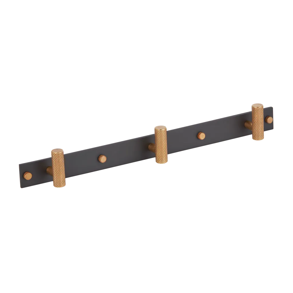 MIX Diamond Knurled Wall Hook Rack - Mixed Finish By Armac Martin
