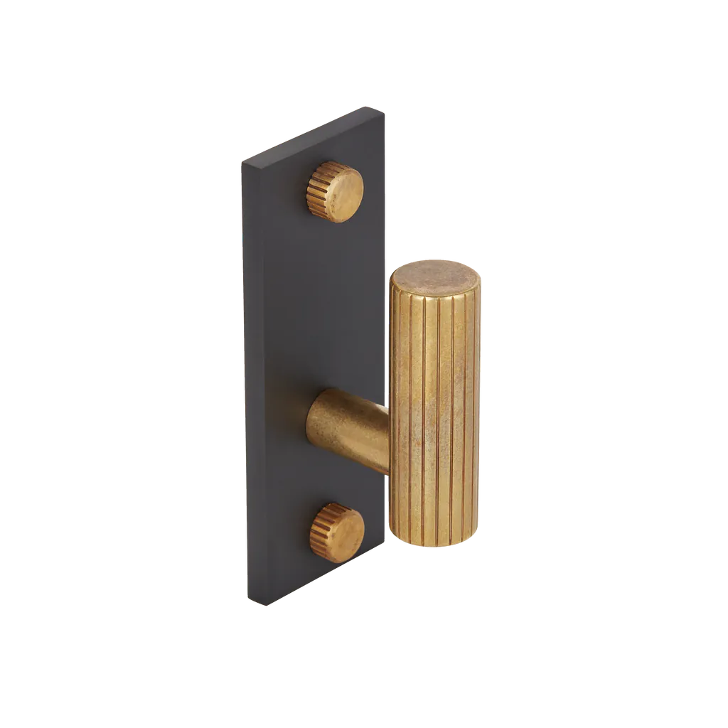 MIX Straight Knurled Single Vertical Wall Hook - Mixed Finish By Armac Martin