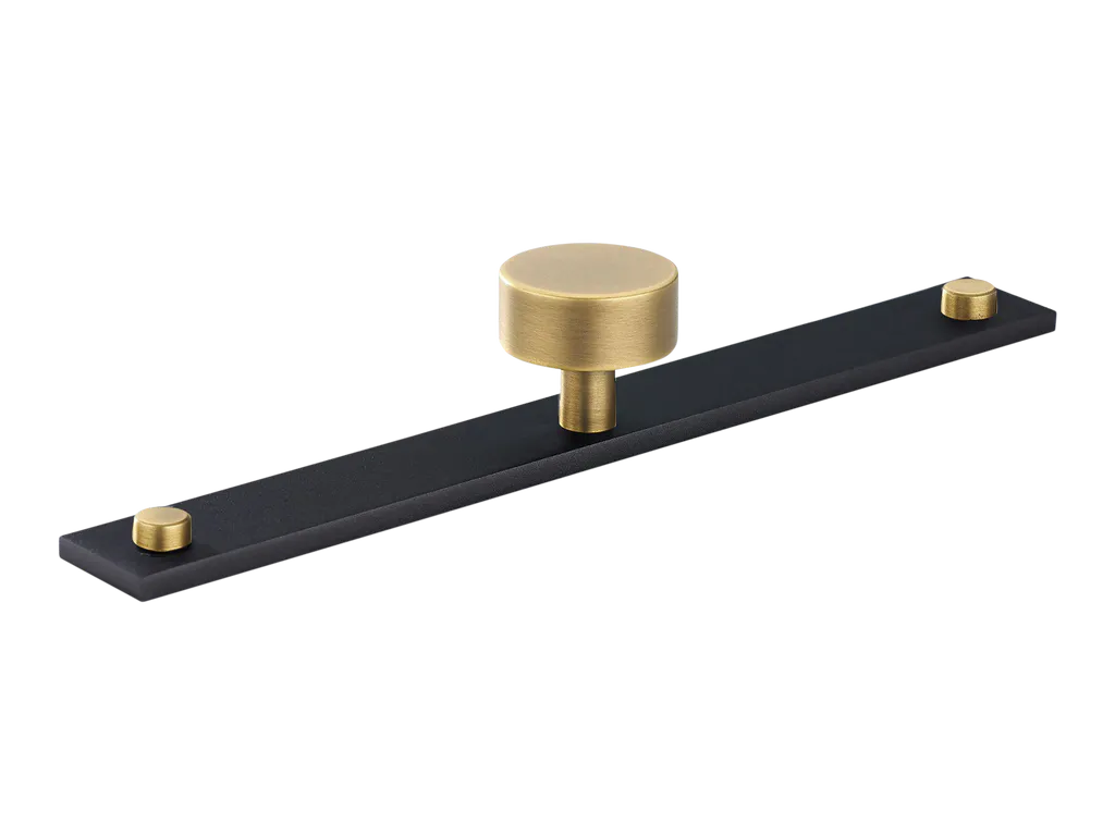MIX Plain Cabinet Knob & Backplate - Mixed Finish By Armac Martin