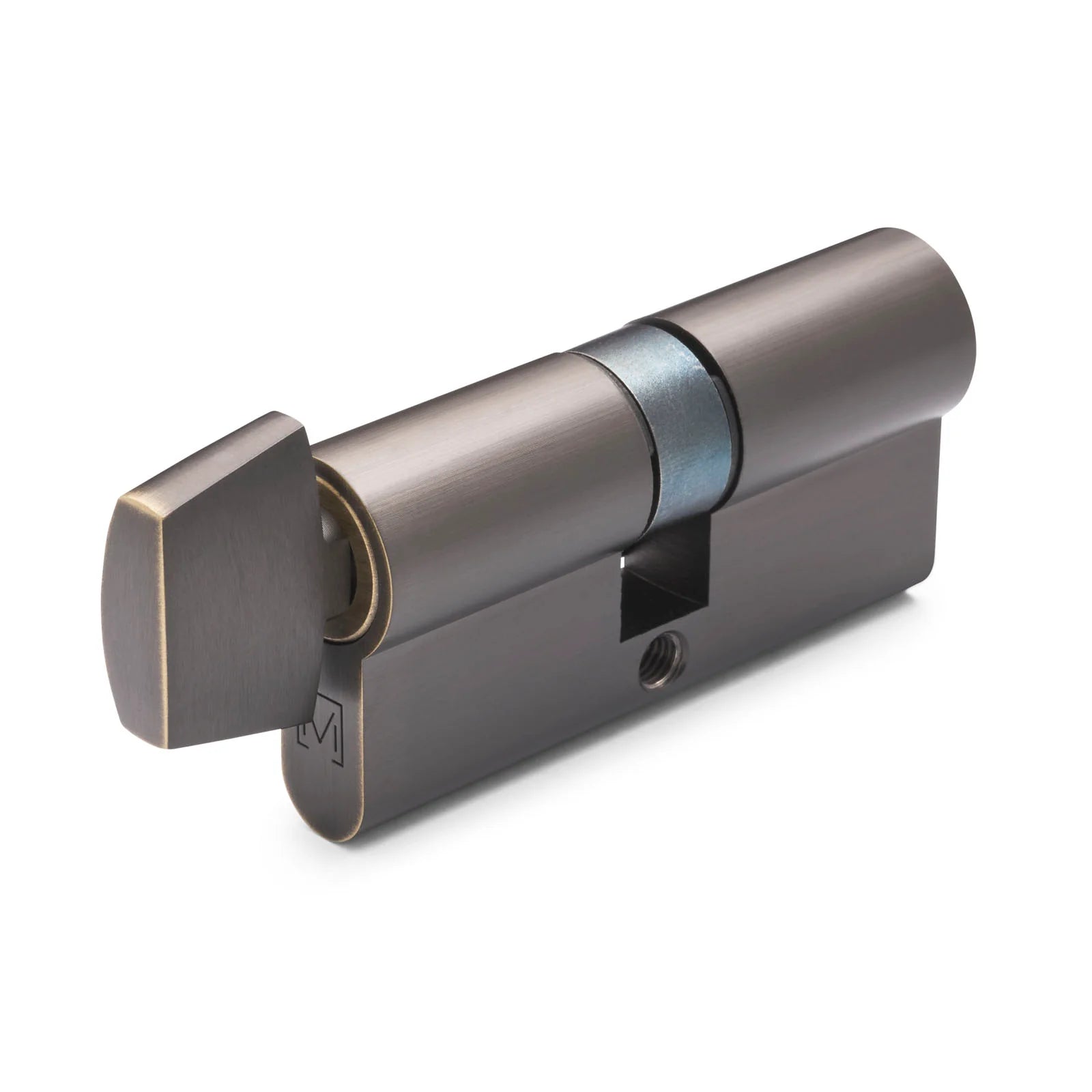 Aged Brass High Security Turn Snib 5 Pin Euro Cylinder - Manovella