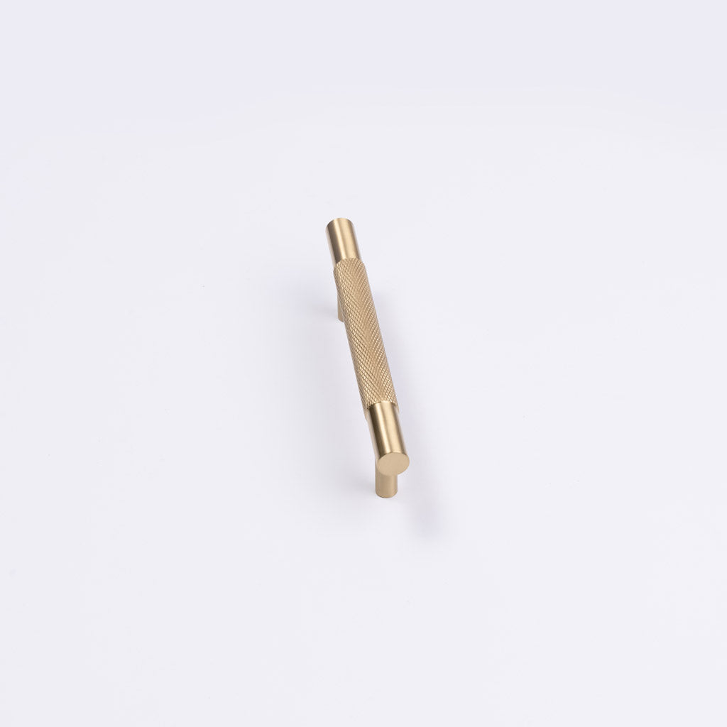 Brushed Brass Knurled Drawer Pull - Charmian - Manovella