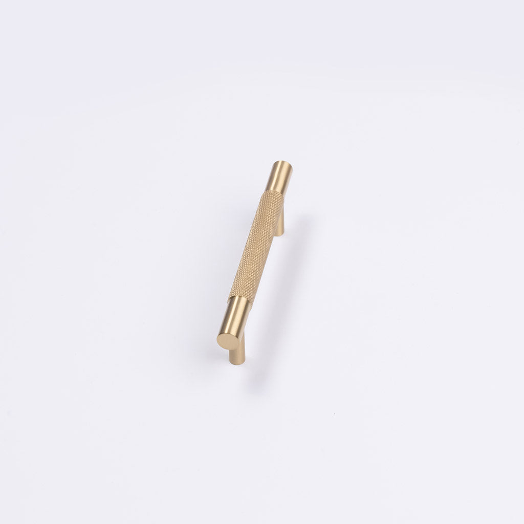 Brushed Brass Knurled Drawer Pull - Charmian - Manovella