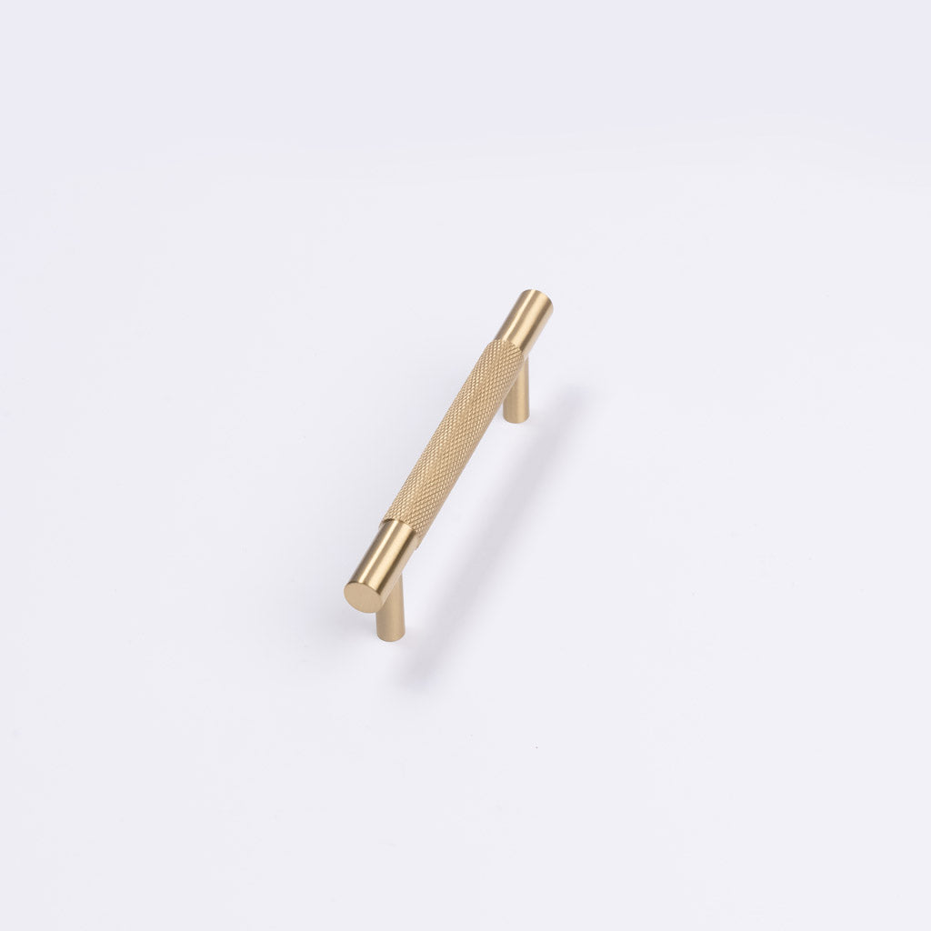 Brushed Brass Knurled Drawer Pull - Charmian - Manovella