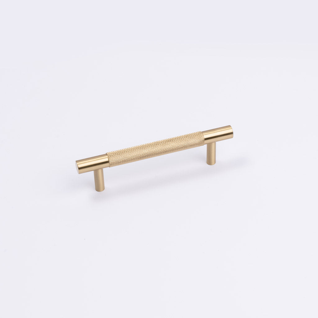 Brushed Brass Knurled Drawer Pull - Charmian - Manovella