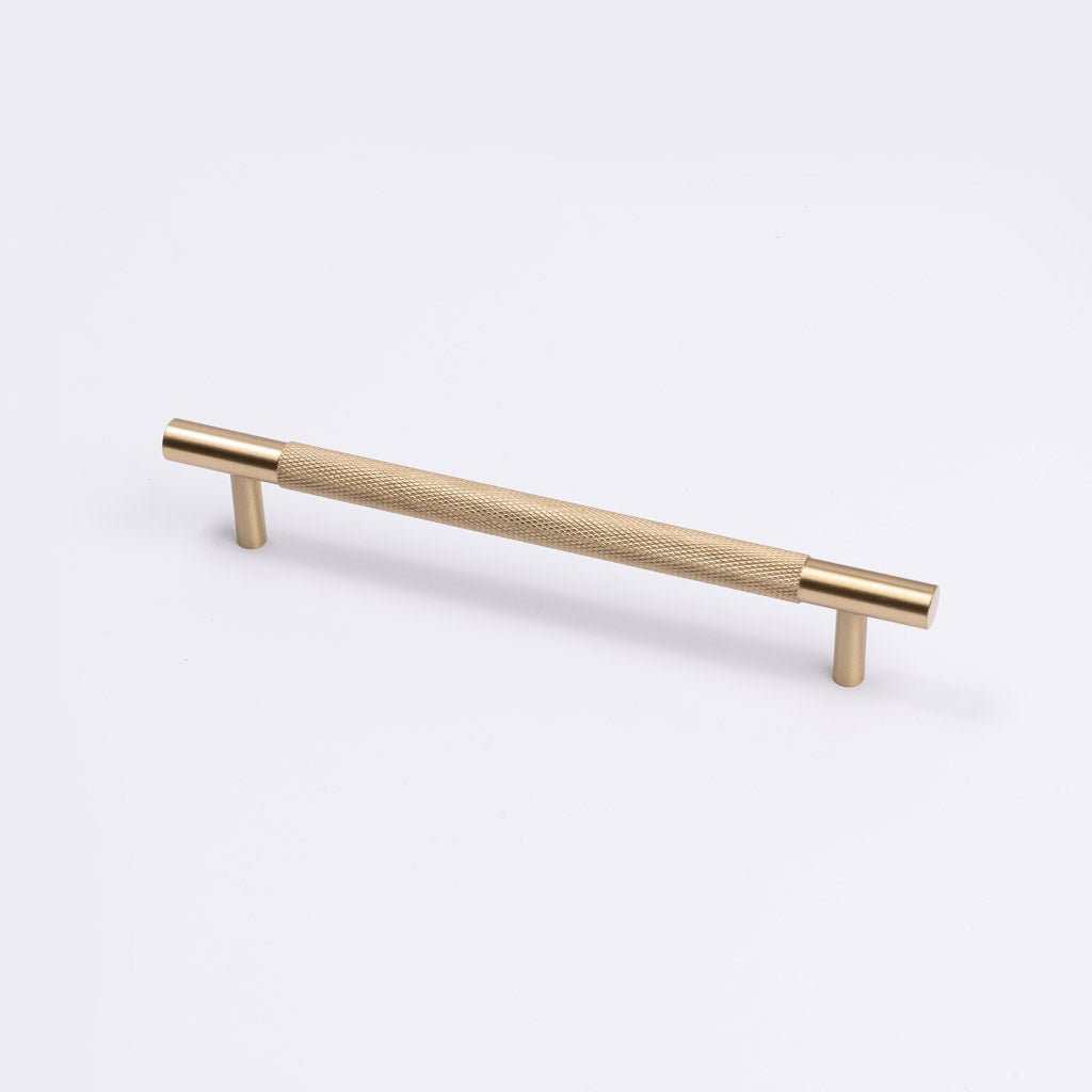Brushed Brass Knurled Drawer Pull - Charmian - Manovella