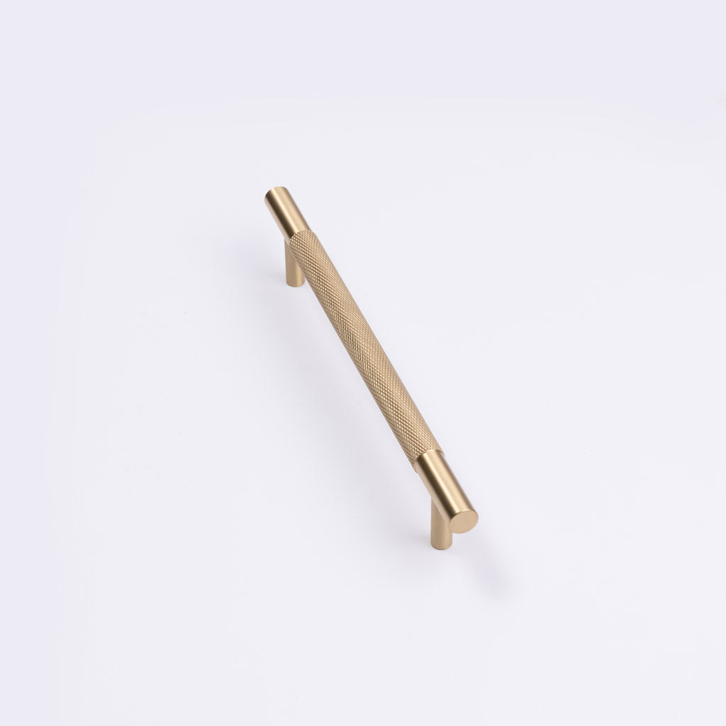 Brushed Brass Knurled Drawer Pull - Charmian - Manovella