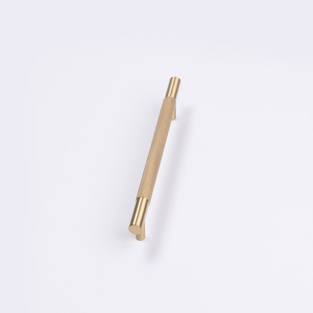 Brushed Brass Knurled Drawer Pull - Charmian - Manovella