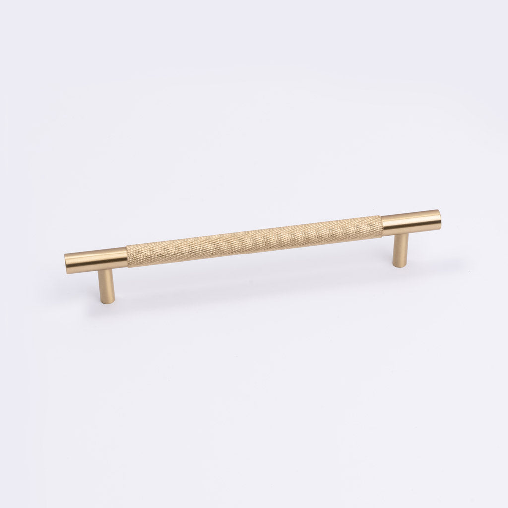 Brushed Brass Knurled Drawer Pull - Charmian - Manovella