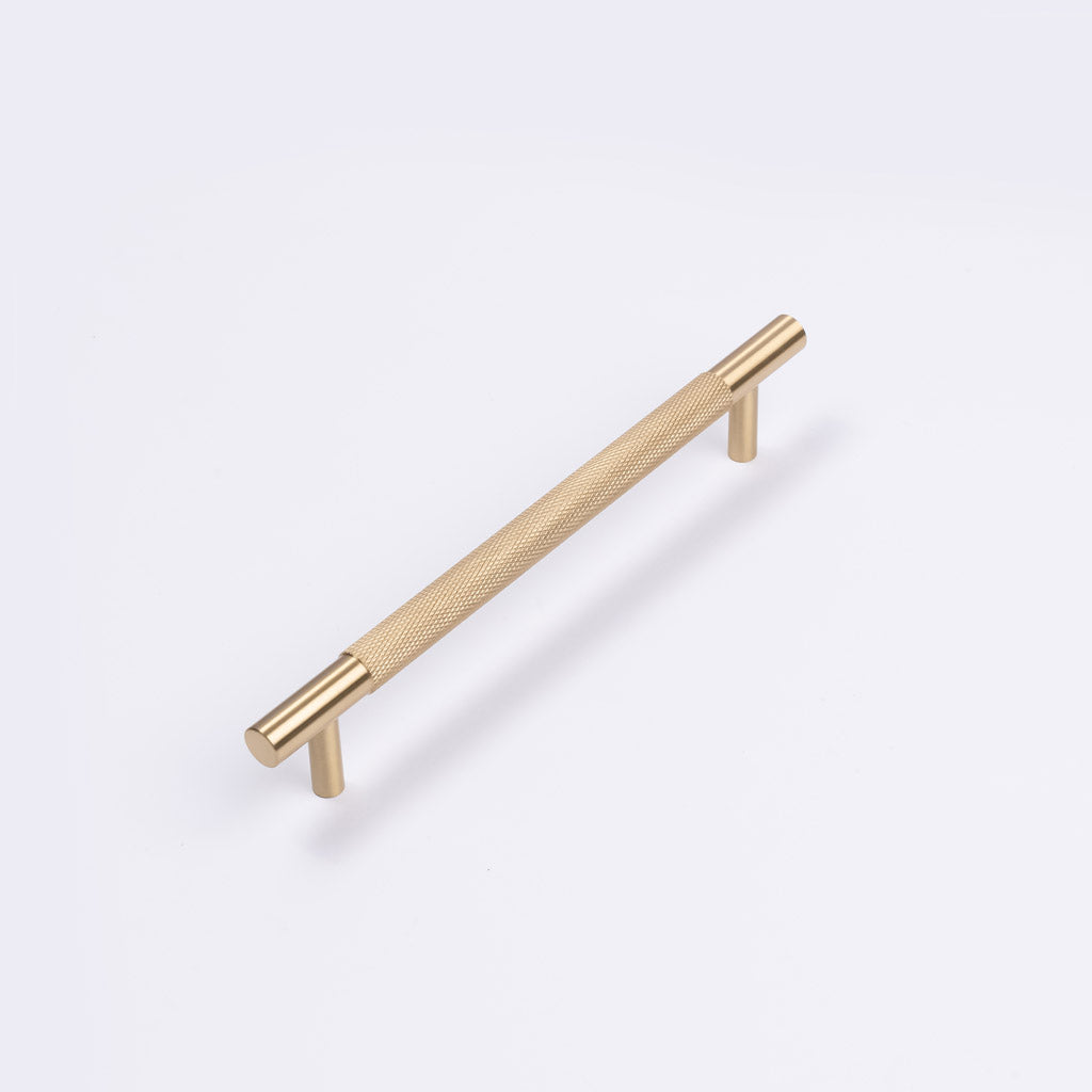 Brushed Brass Knurled Drawer Pull - Charmian - Manovella