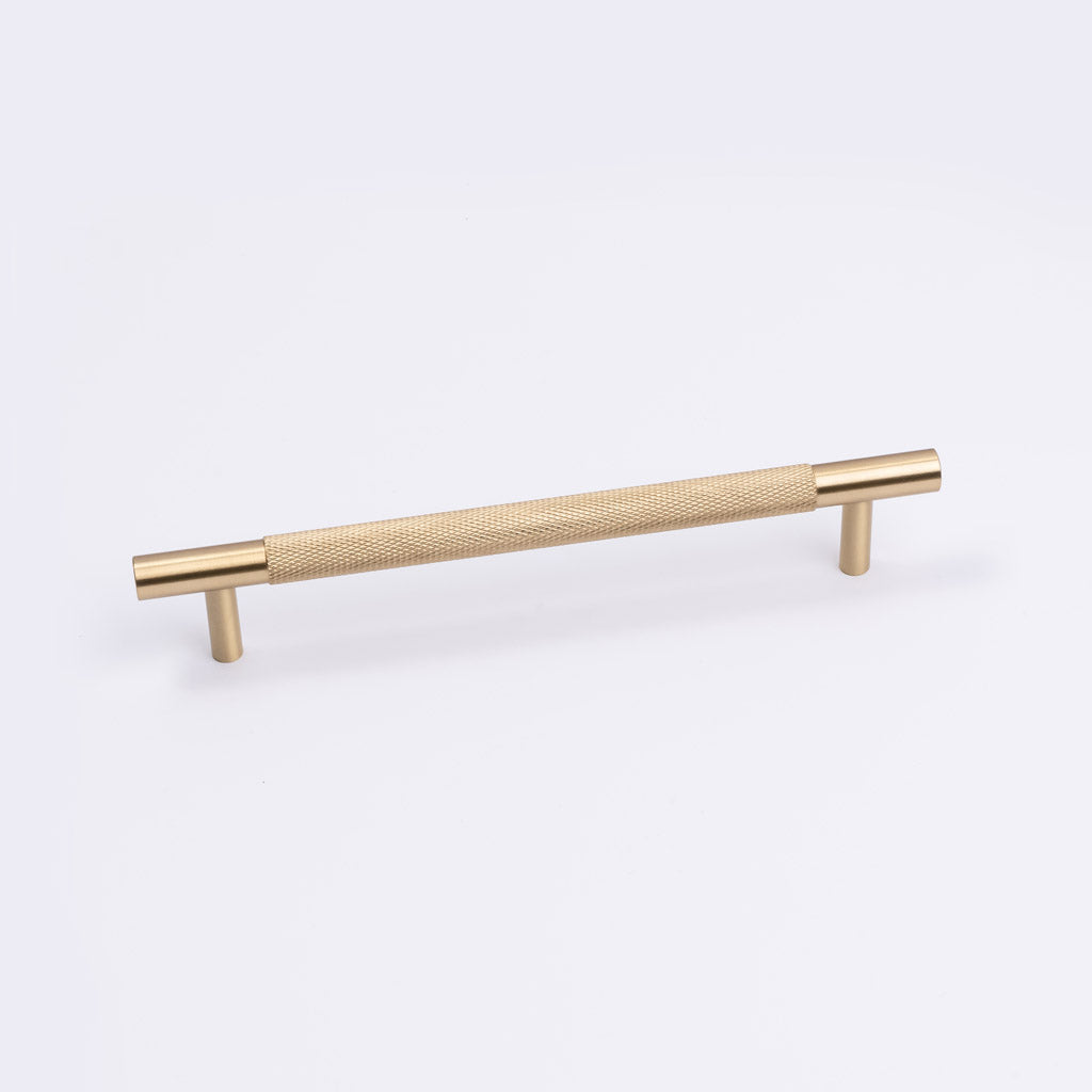 Brushed Brass Knurled Drawer Pull - Charmian - Manovella