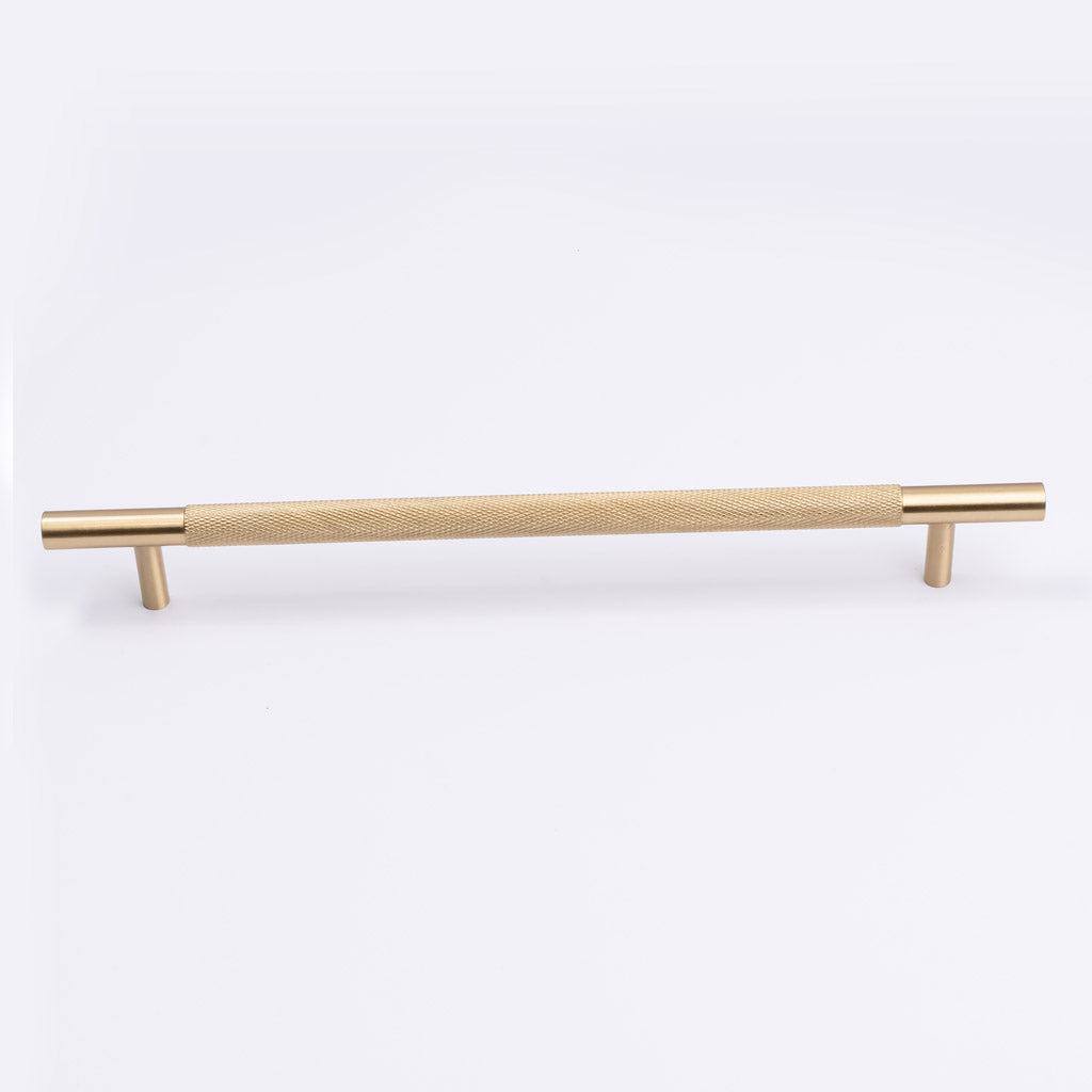 Brushed Brass Knurled Drawer Pull - Charmian - Manovella