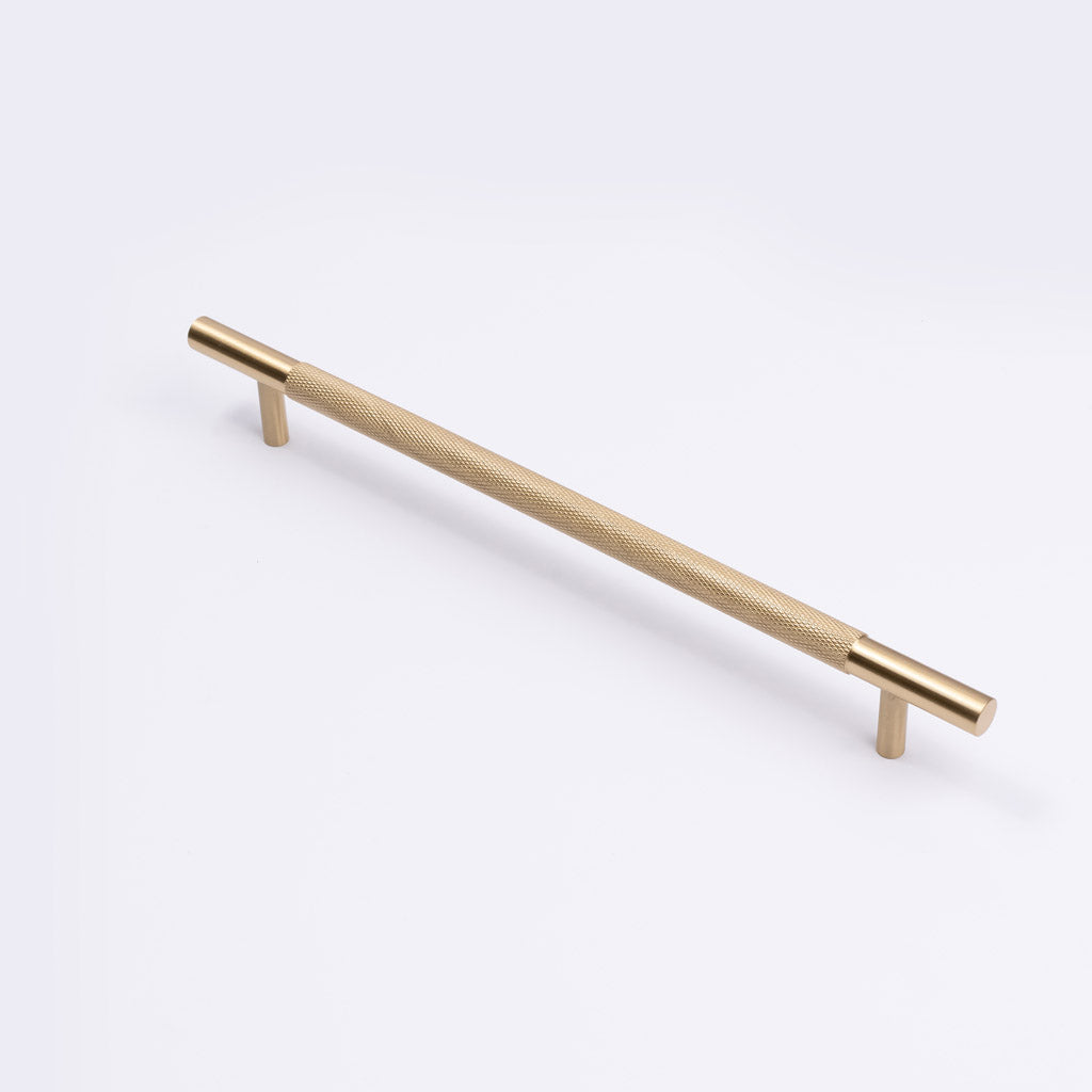 Brushed Brass Knurled Drawer Pull - Charmian - Manovella