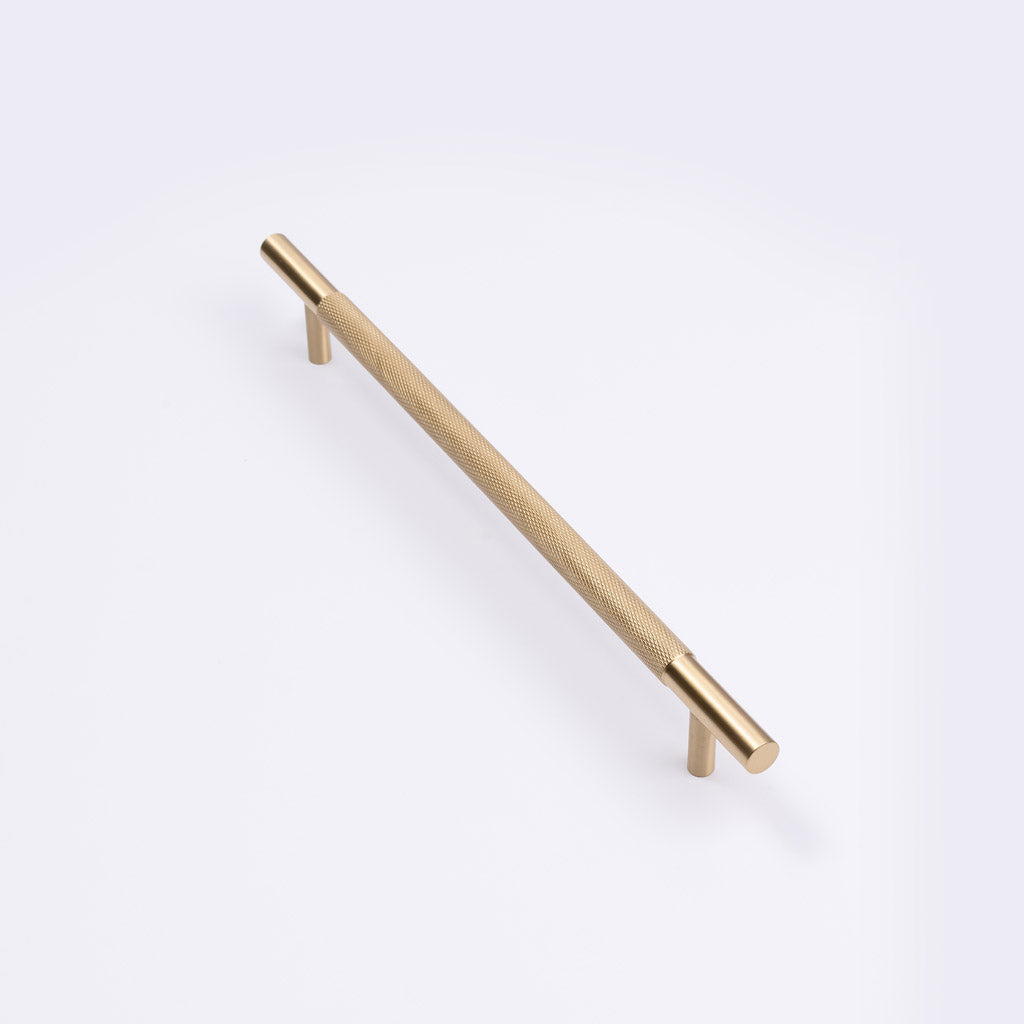 Brushed Brass Knurled Drawer Pull - Charmian - Manovella