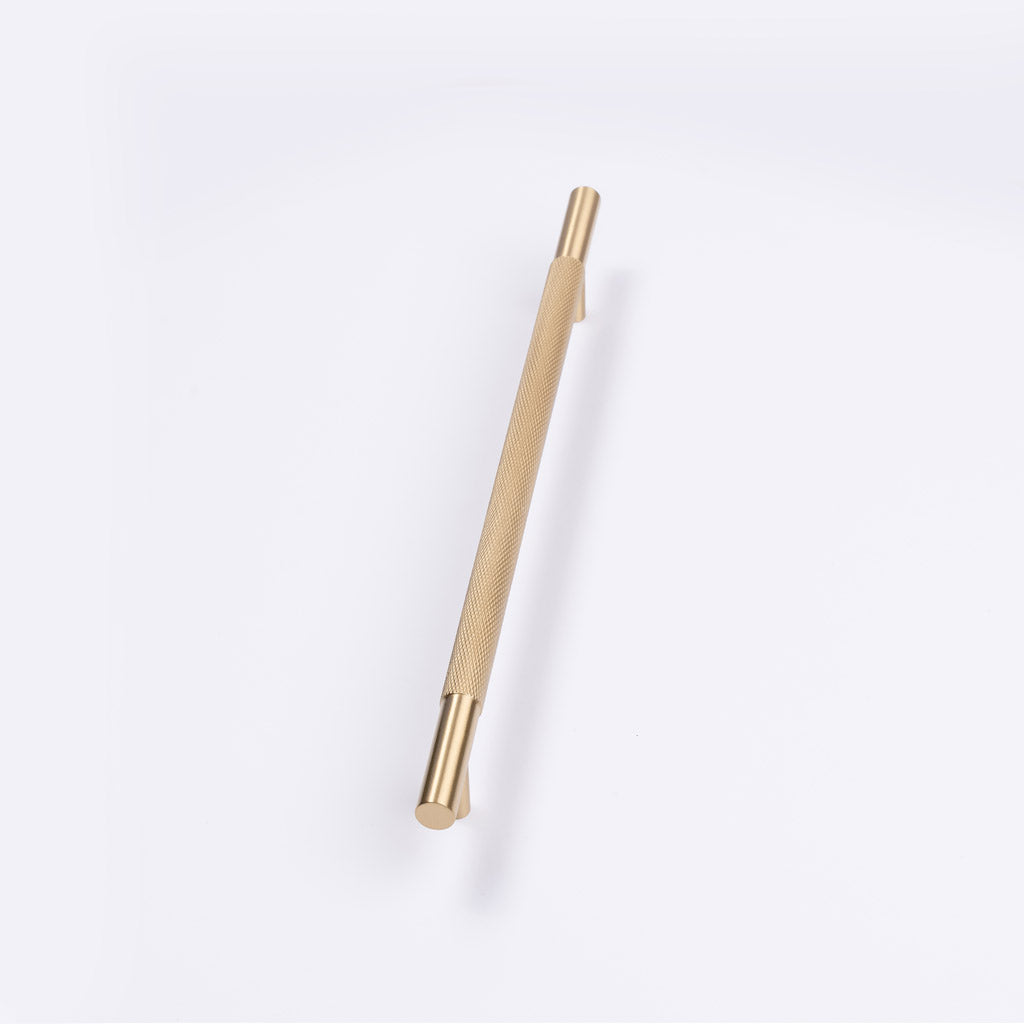 Brushed Brass Knurled Drawer Pull - Charmian - Manovella