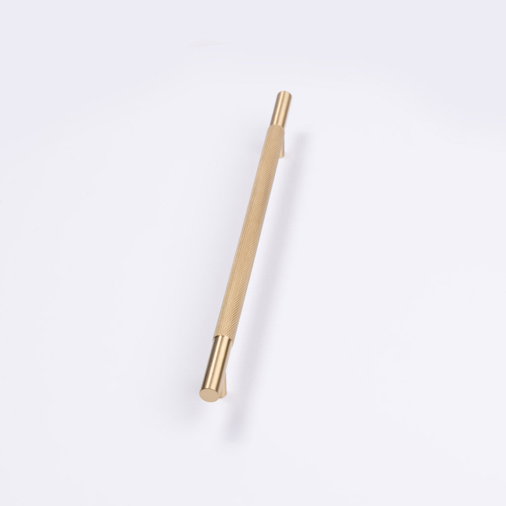 Brushed Brass Knurled Drawer Pull - Charmian - Manovella